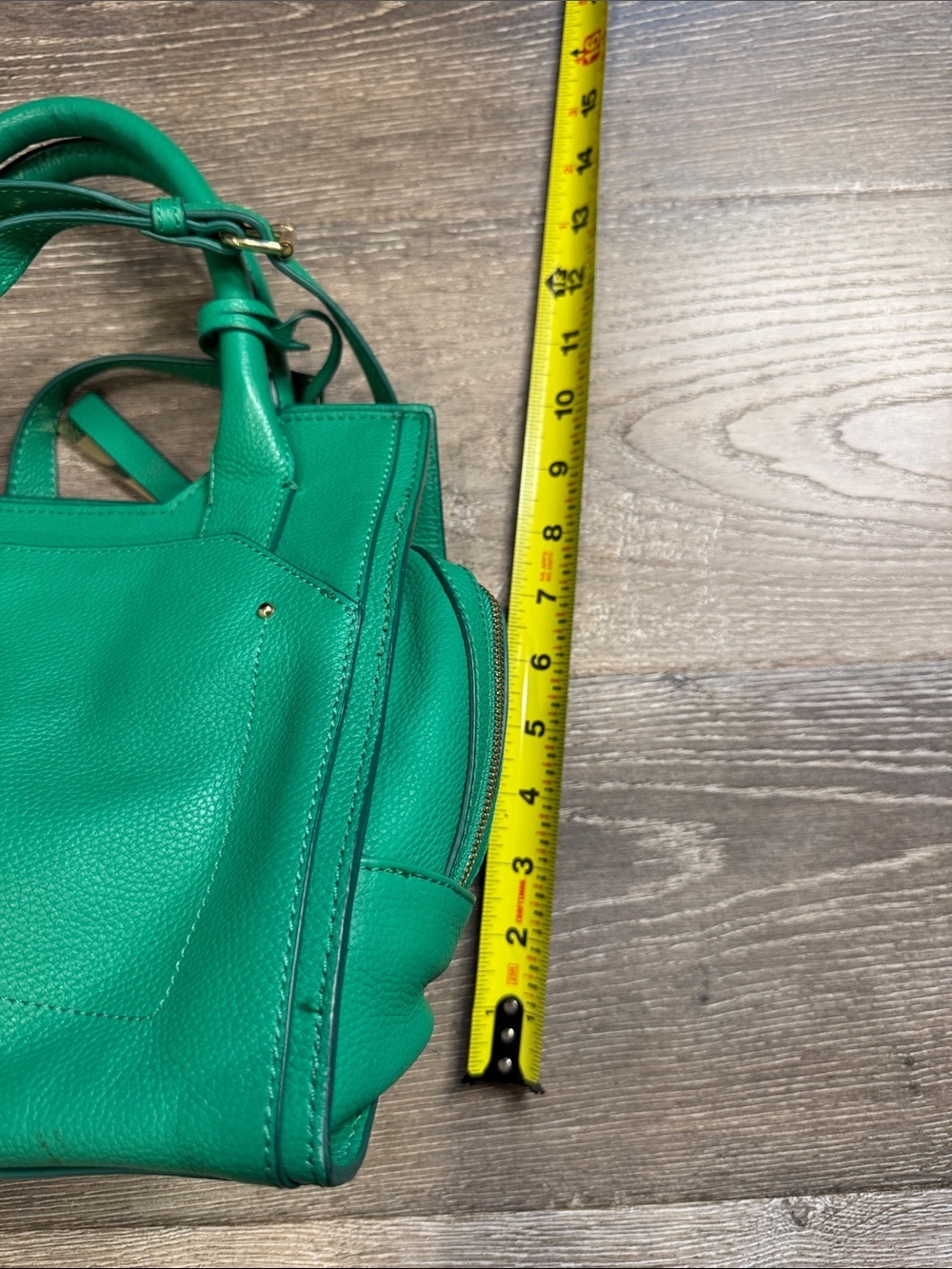 Vince Camuto Kylie Satchel Teal Green Pebbled Leather with Detachable Strap - Picture 11 of 13